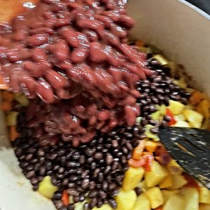Chili- und Schwarzbohnen zugeben